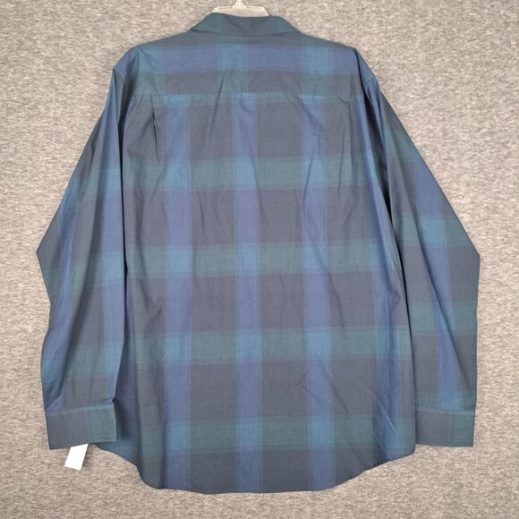 Van Heusen Men's Long Sleeve Never Tuck Shirt Button Up Blue Plaid XL NWT - Picture 3 of 11